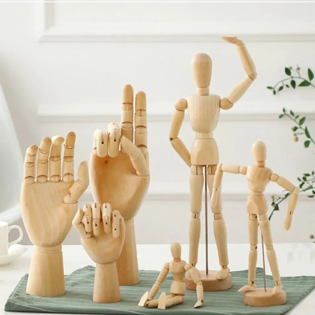 

Artist Movable Limbs Male Wooden Toy Figure Model Mannequin Bjd Art Sketch Draw Action Toy Figures Home Decoration