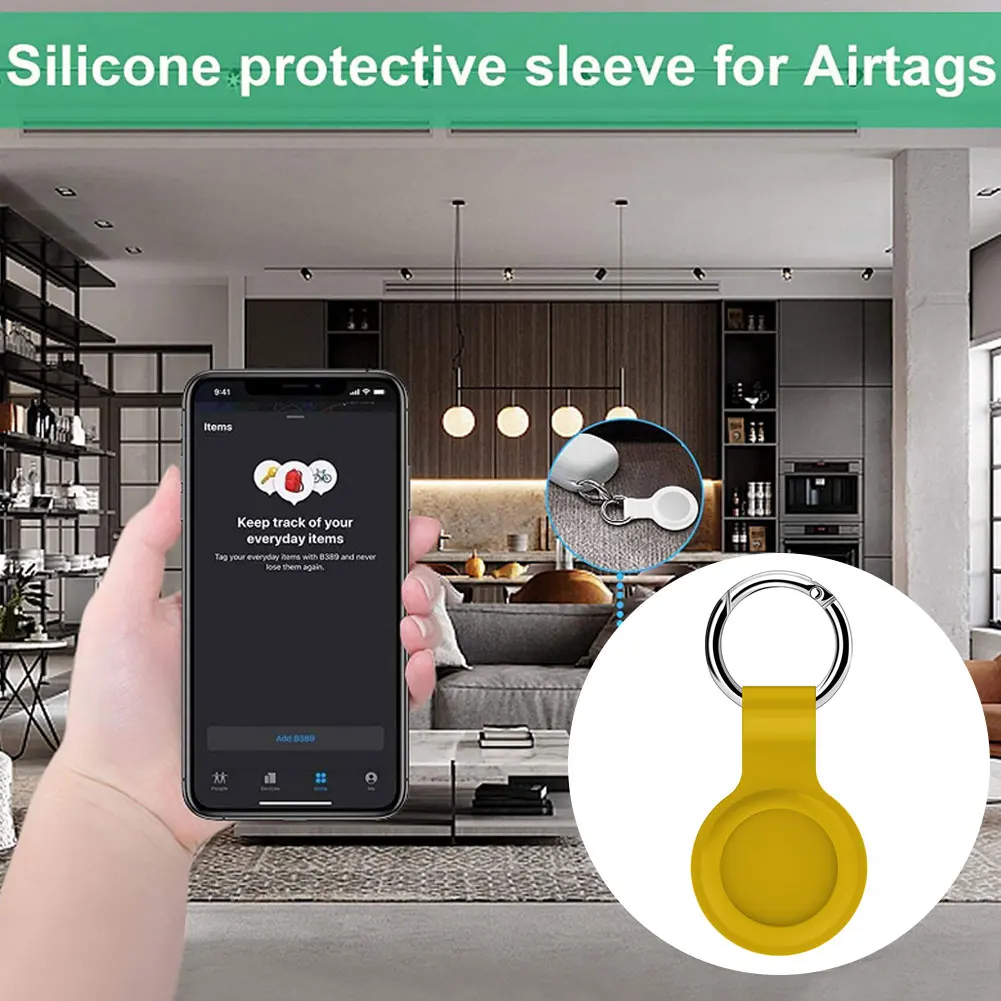 

Silicone Protective Compatible With Airtags Case Cover Bluetooth Tracker Cover Airtags Accessories Airtags Protective Cover