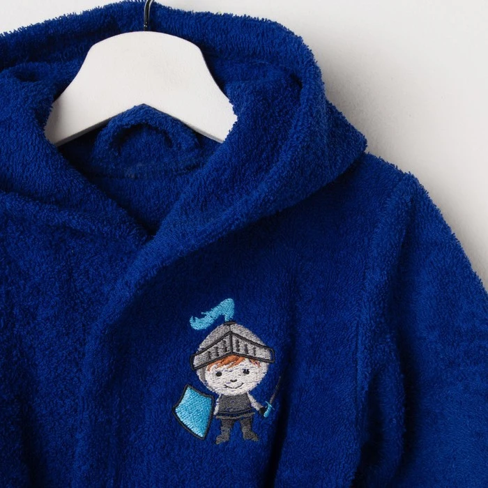 Халат махровый детский Рыцарь размер 30 цвет синий 340 г/м² хл. 100% с AIRO | Мать и