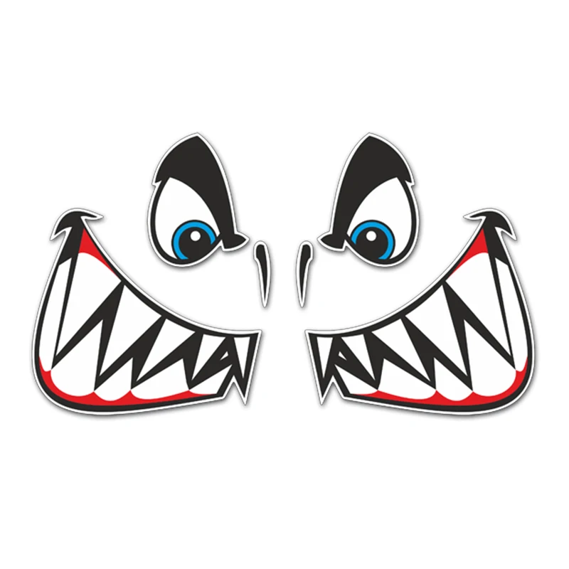 

B0621# Self-adhesive Decal Shark Mouth and Eyes Car Sticker Waterproof Auto Decors on Bumper Rear Window Motorcycle Laptop