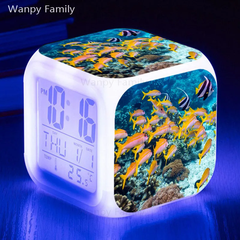 7 Color Glowing Digital Alarm Clock For Kids Gift Multifunction Flash Touch Watches Clock