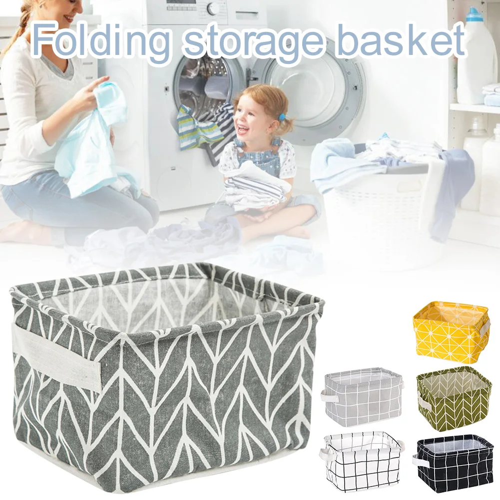 

Collasible Storage Cubes Fabric Storage Organizer Bins with Handles, 7.87"x6.3"x5.5"