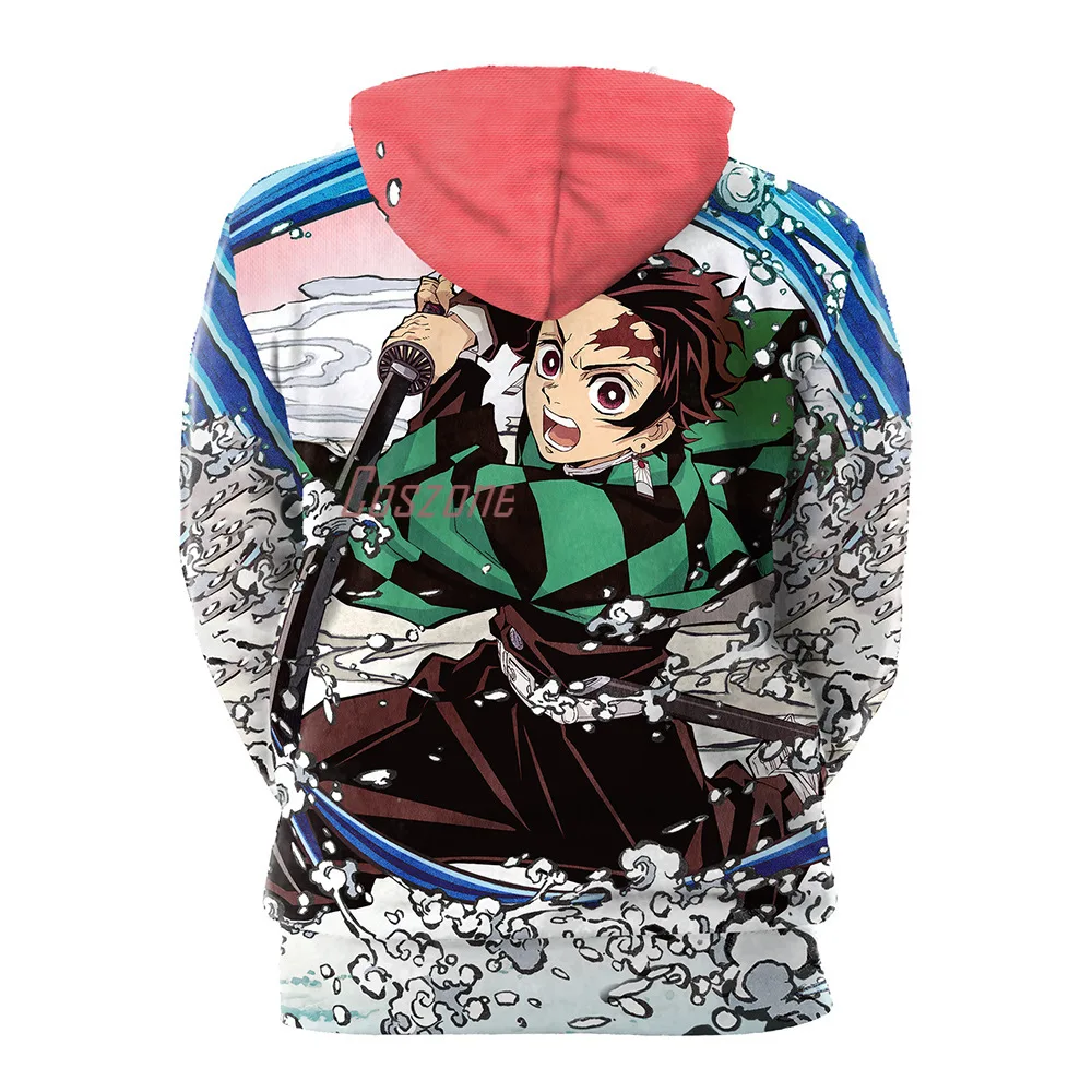Kimetsu No Yaiba Demon Slayer костюм для косплея толстовка с капюшоном 3D принтом Верхняя