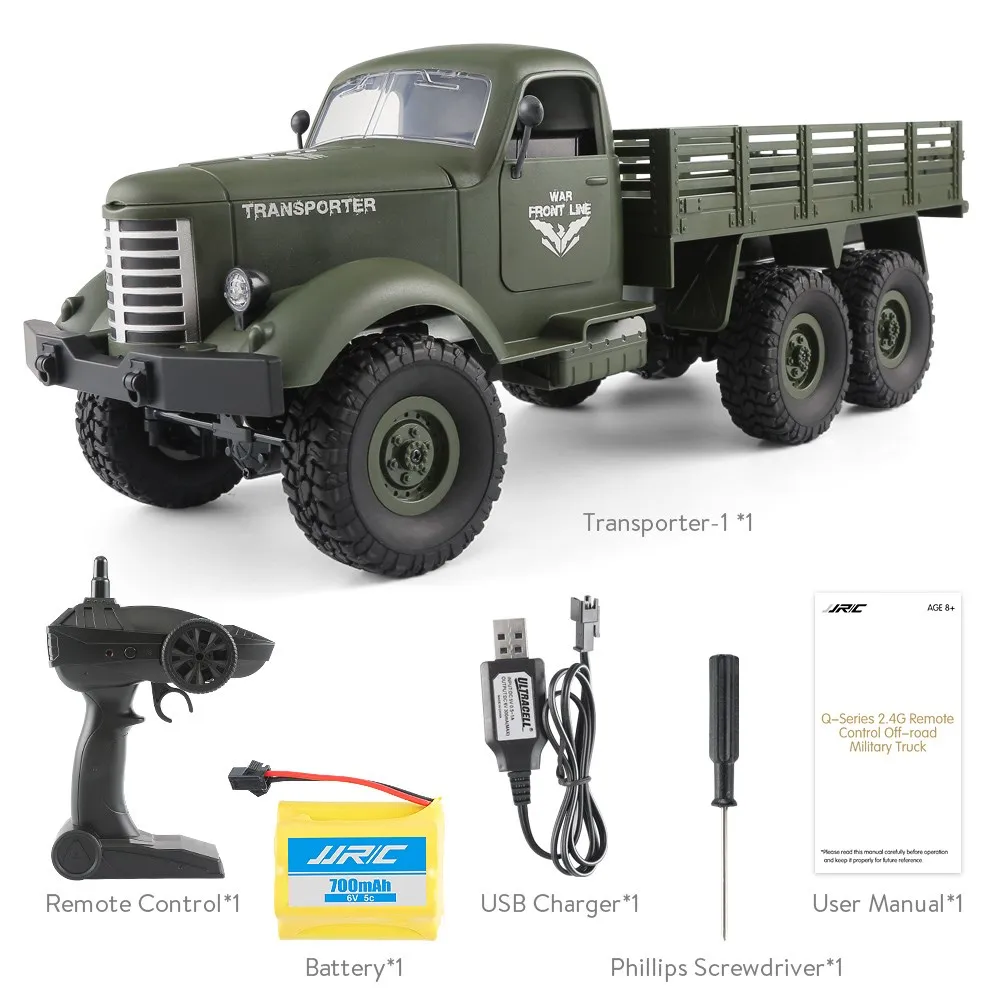JJRC Q60 / Q61 1/16 RC грузовик 2 4G 6WD/ 4WD внедорожный гусеничный военный армейский