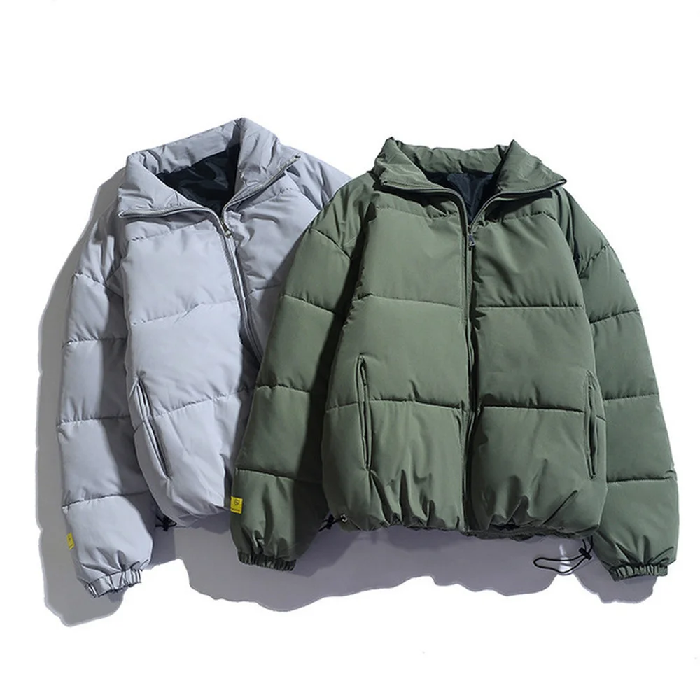 Covrlge New Cotton-padded Jacket Men's Winter Thickened Warmth Solid Color Korean Student Coat Winter Parka Couples Coat MWM124