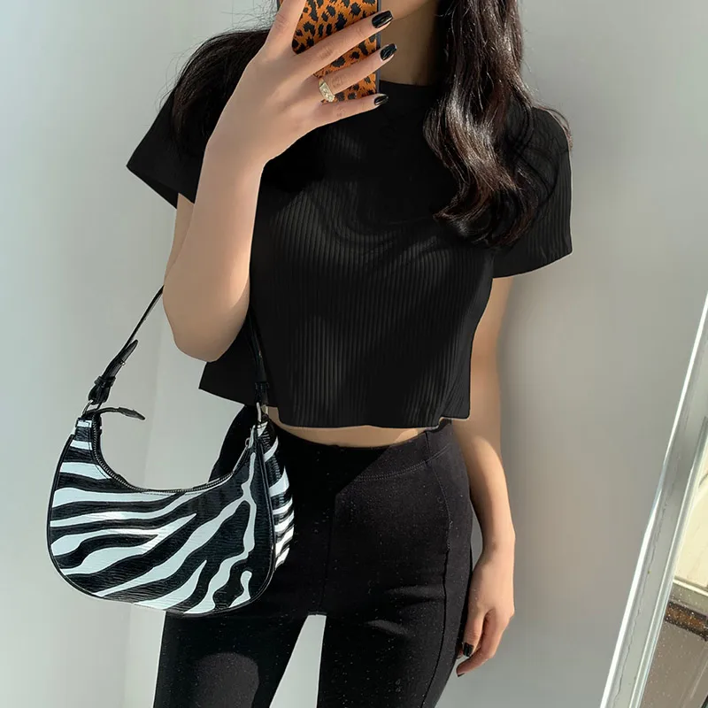 

Новинка лета 2021, облегающая однотонная Сексуальная футболка в рубчик, короткие женские футболки с коротким рукавом