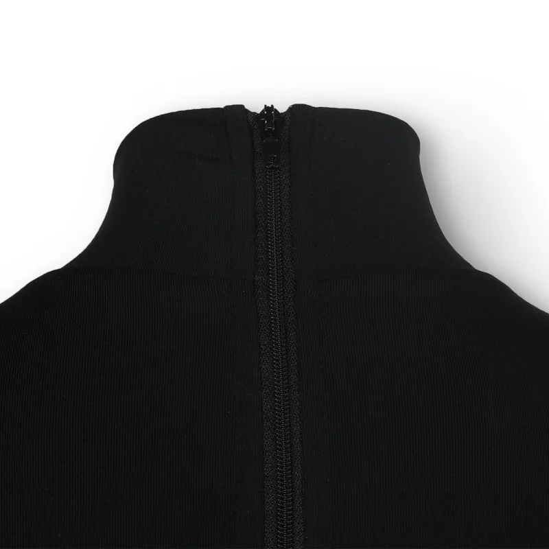 

ANJAMANOR Black Open Back Bodycon One Piece Outfit Women Sexy Long Sleeve Jumpsuit and Romper Clubwear Autumn Winter D85-CZ27