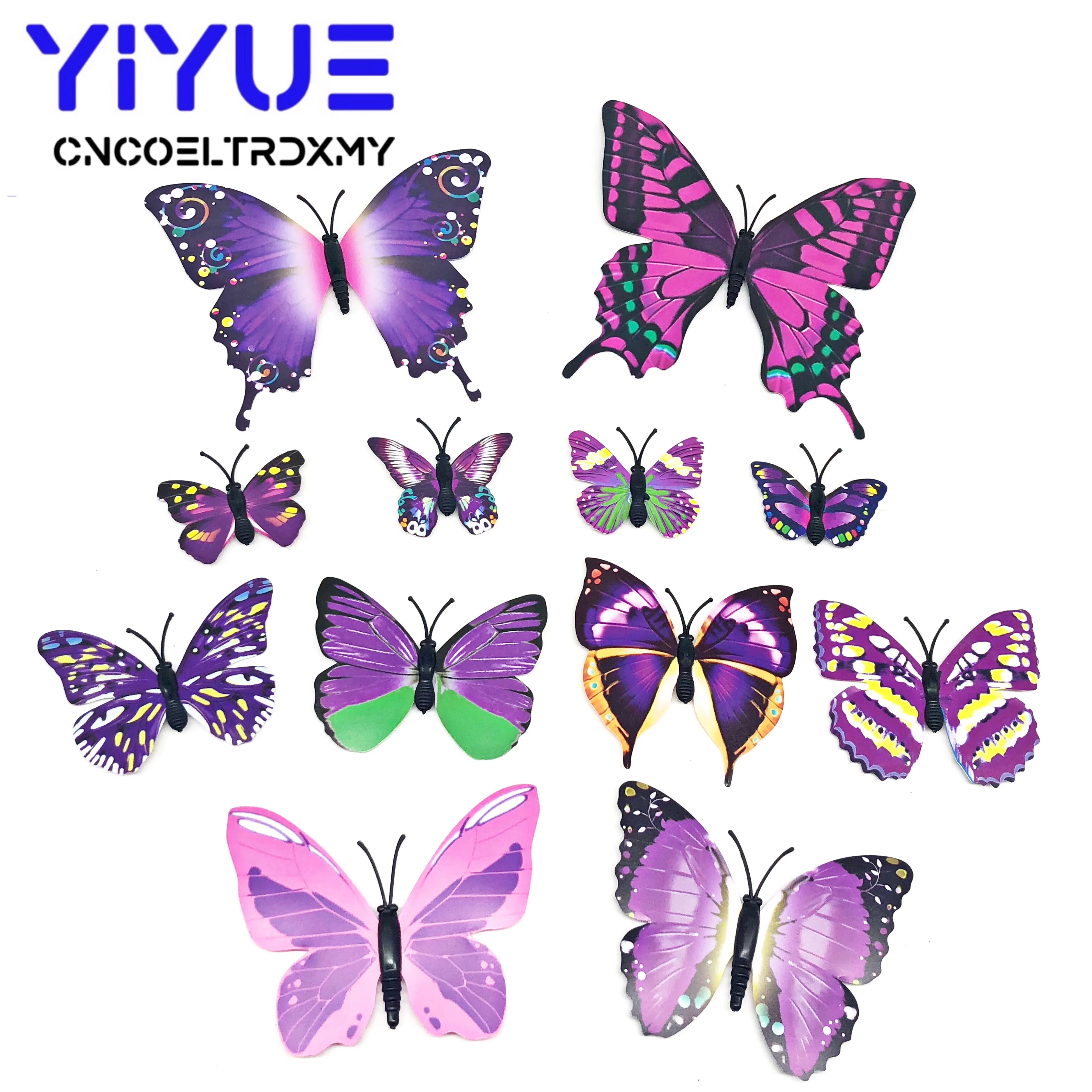 12 шт. настенные 3D наклейки в виде бабочек из ПВХ|Обои| |