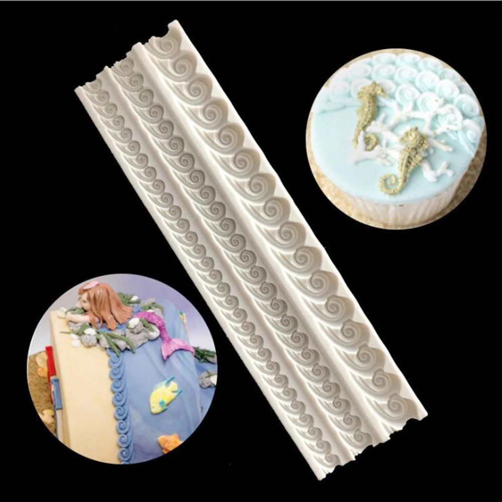 Силиконовый коврик для глазировки в виде морской волны |