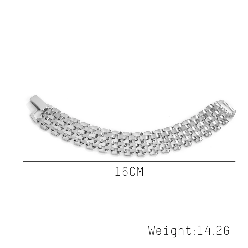 Широкий браслет SRCOI для женских часов металлический винтажный в стиле хип-хоп