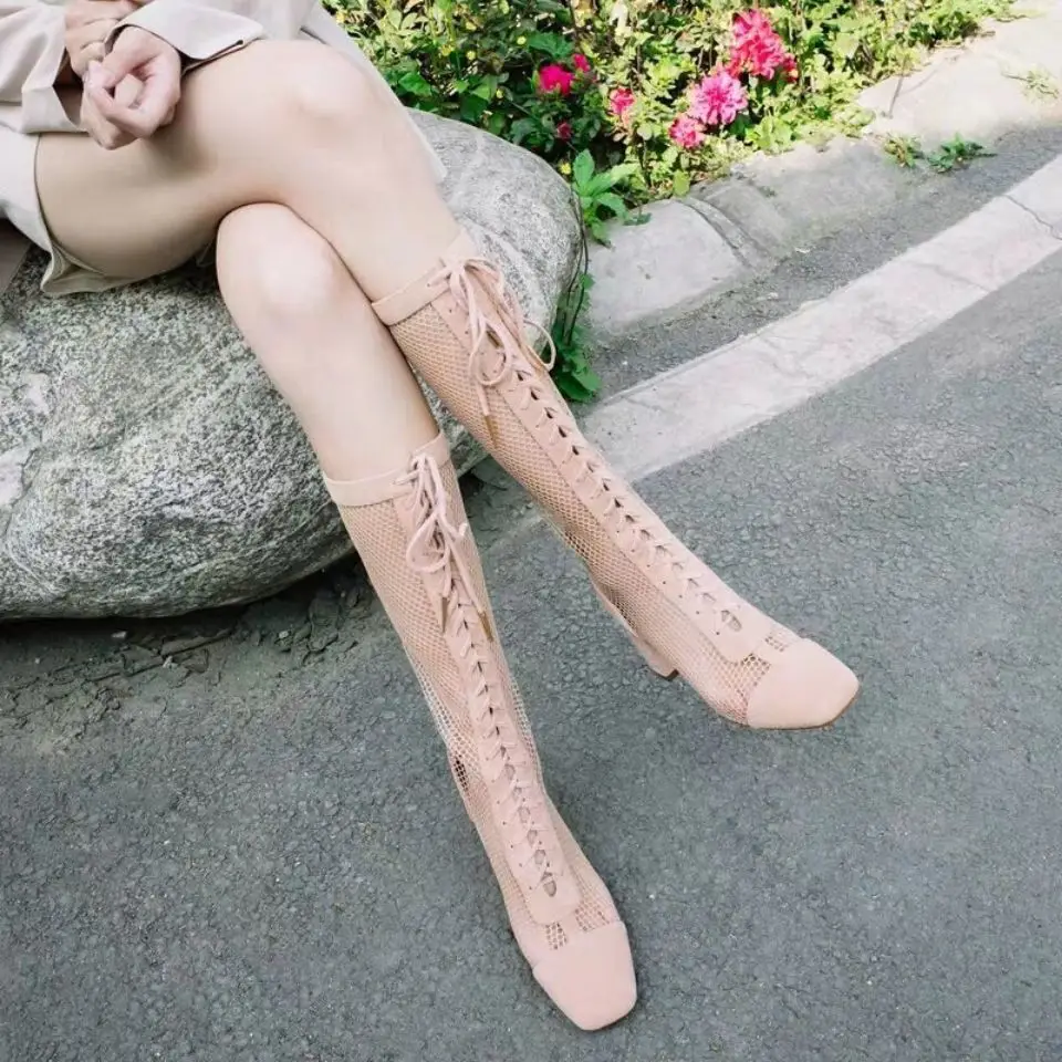

Online celebrity boots women's thin and cool boots with thick heels women's high heels in spring and autumn and summer
