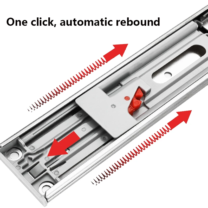 10’‘ 20 stainless steel rebound three section drawer slide kitchen cabinet furniture hardware guides for drawers sliding rails free gl