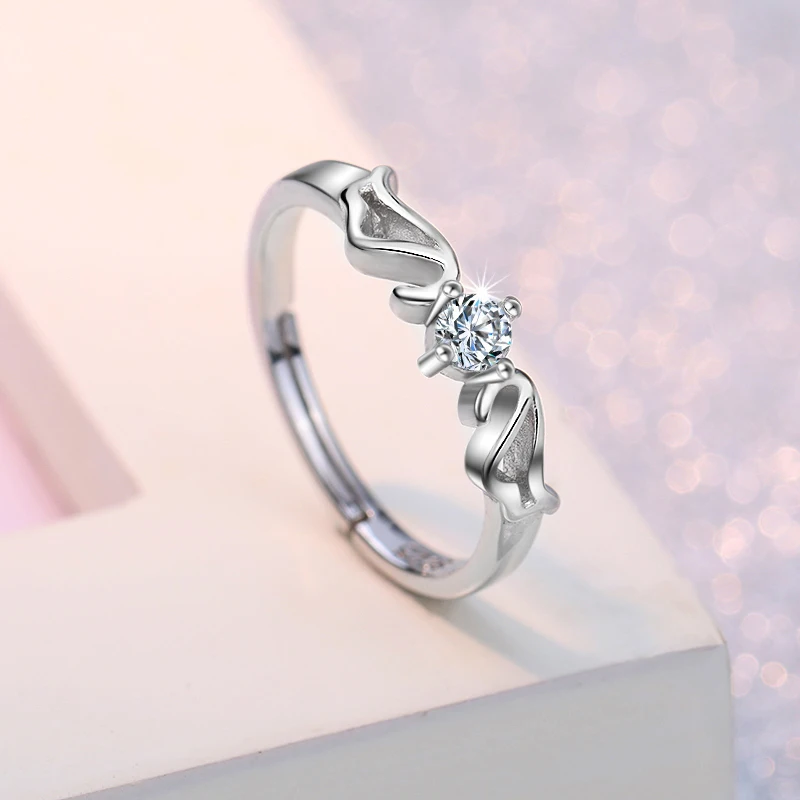 Женское кольцо с кристаллами FIMAODZ свадебные кольца регулируемым размером