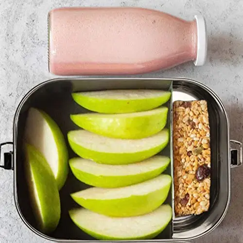 Bento Box, Realman из нержавеющей стали Герметичный Bento Ланч-бокс, 40 унций герметичный дизайн с запирающимися зажимами, металлический пищевой контейнер