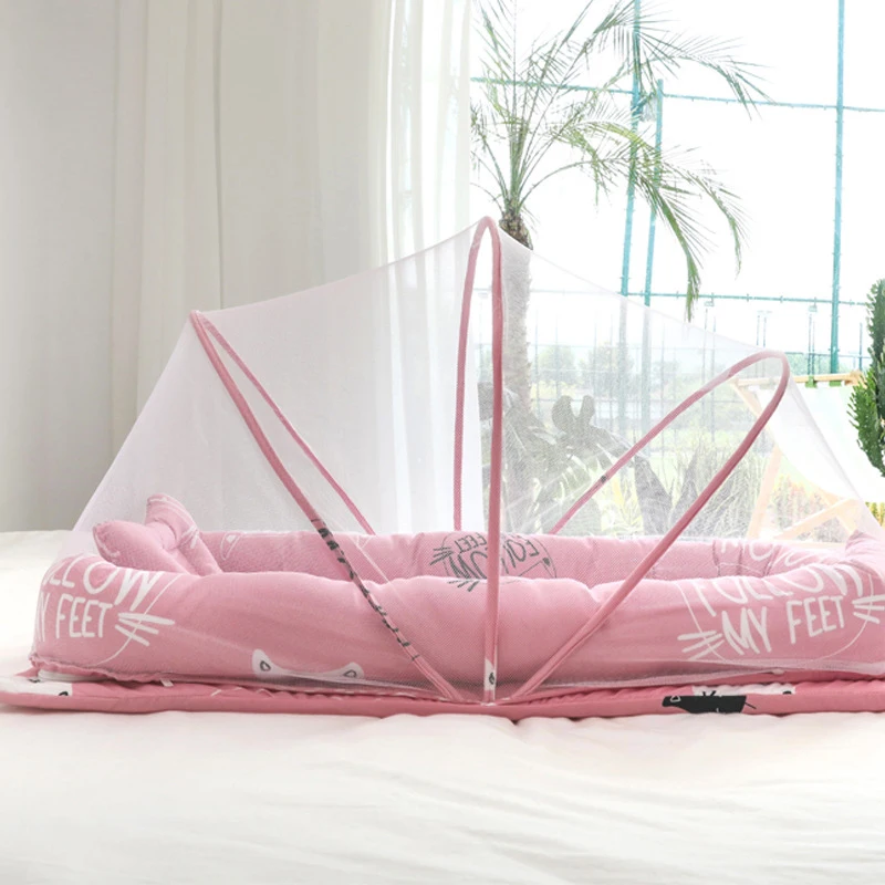 Хлопковая детская кровать с москитной сеткой портативная бионическая съемная