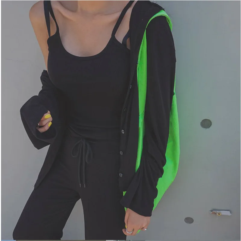 

Europe 2021 Autumn Winter Korean Women Set New Fashion Causal Three-piece Vest + Cardigan Coat + Trousers 3T59