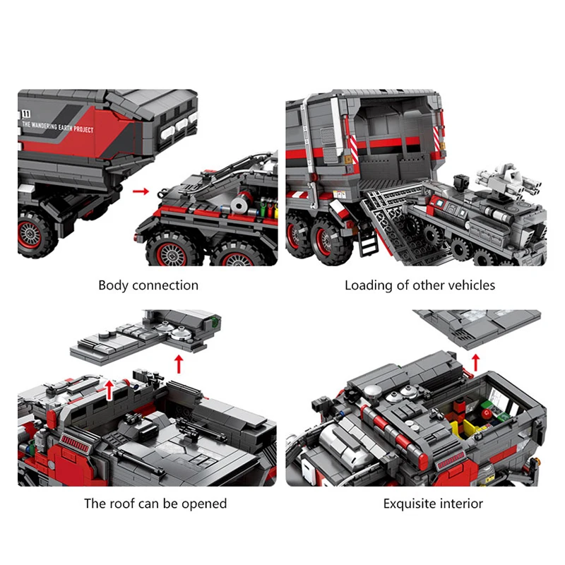 City Wandering Earth Carrier Car Building Blocks High-Tech Military Tank Cargo Van Transport Truck Bricks Kids Toys | Игрушки и хобби