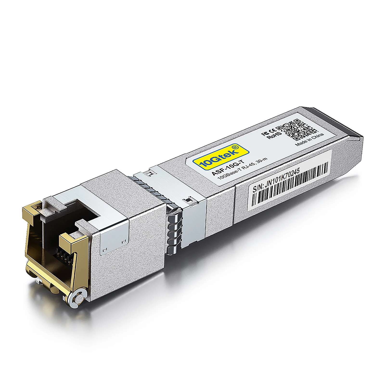 10GBase-T SFP+ Transceiver, 10G T, 10G Copper, RJ-45 SFP+ CAT.6a, up to 30 Meters, Compatible with Cisco SFP-10G-T-S