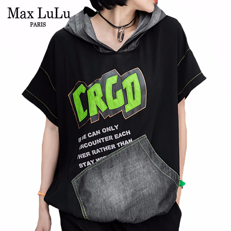 Max LuLu/новая корейская мода 2020 летние женские футболки в стиле панк Женские