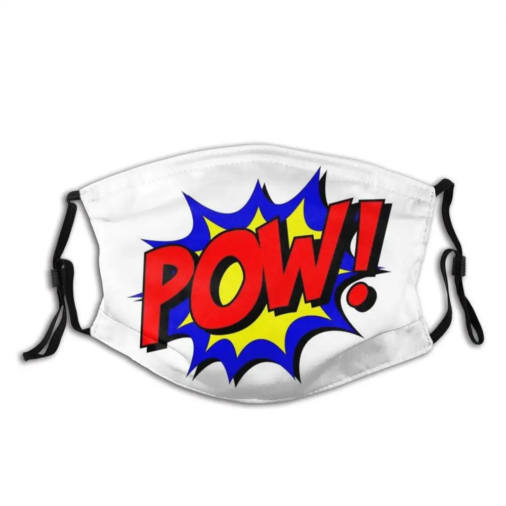 Модные маски Pow комикса Комиксы Снежная доска Взрыв Супергерои Порошок юмора на.