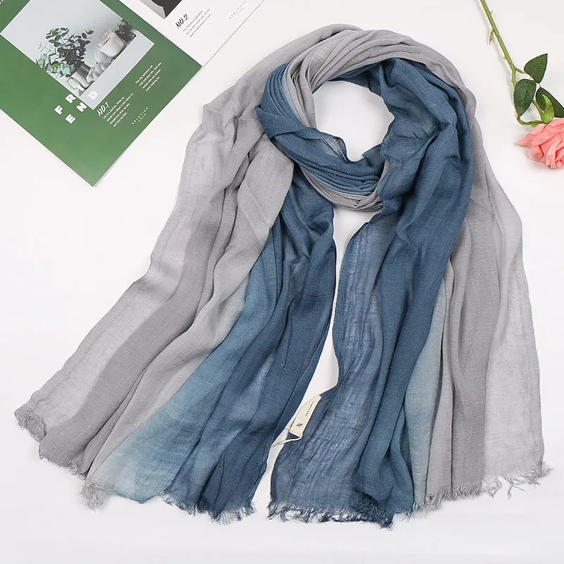 Unisex Style Cotton Hijab Linen designer Scarf women Solid Color Long Women's Scarves Shawl Fashion Snood scarf handkerchief