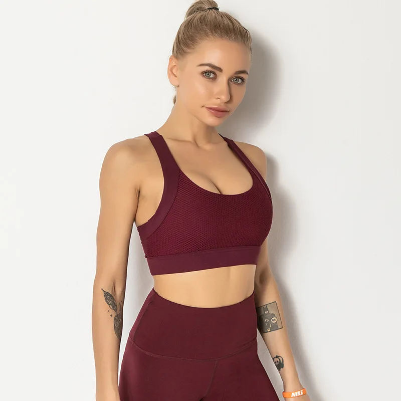 

Lulu Women's Bra Gym Fitness Underwear Sets Sports Top Bra and Inner Wear Large Industrial Customer Push Up Bra Without Bones