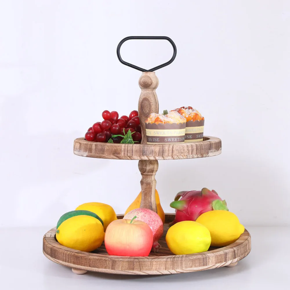 

1Pc Delicate Dessert Holder Festival Cake Rack Wooden Wedding Candy Shelf