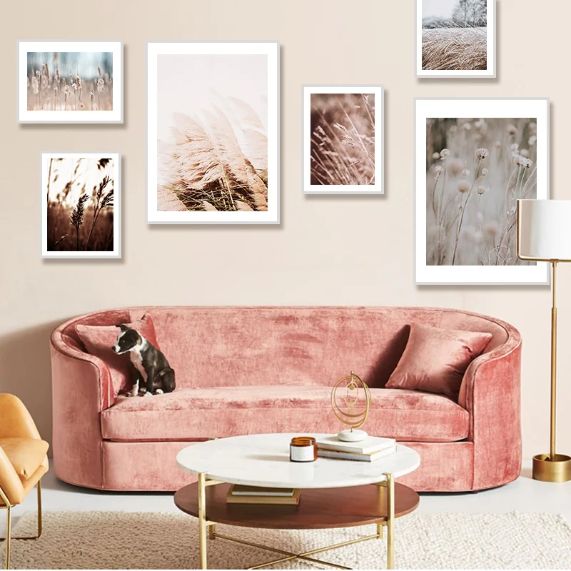 Камыш Пшеница Одуванчик осень пейзаж настенное Искусство Холст Картина