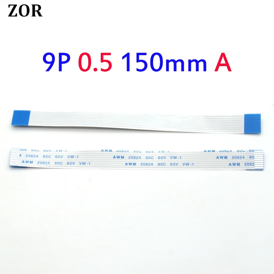 Гибкий плоский кабель FFC FPC 9 контактов 0 5 шаг 2 шт. тип A 15 см 150 мм 20624 AWM 80C 60 в кнопка