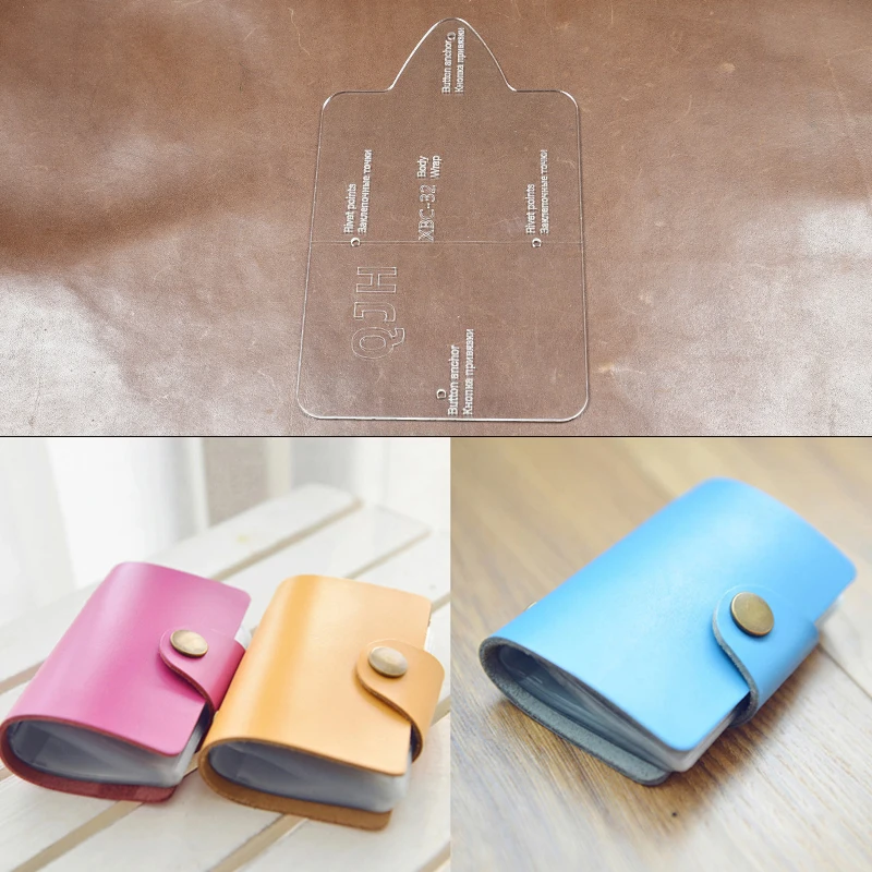 New Leather Craft Fashion Personality Card Package ID Sewing Pattern Hard Kraft Paper and Acrylic DIY Template 11*7cm | Дом и сад