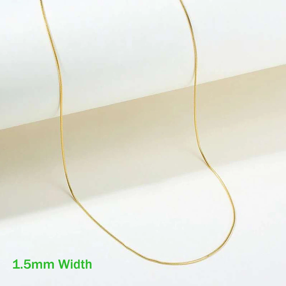 CXQNEWA нержавеющая сталь тонкая позолоченная круглая цепочка-змейка Mecklace женское