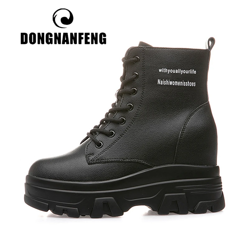 DONGNANFENG/Женская обувь из натуральной кожи ботинки на платформе зимние теплые меху