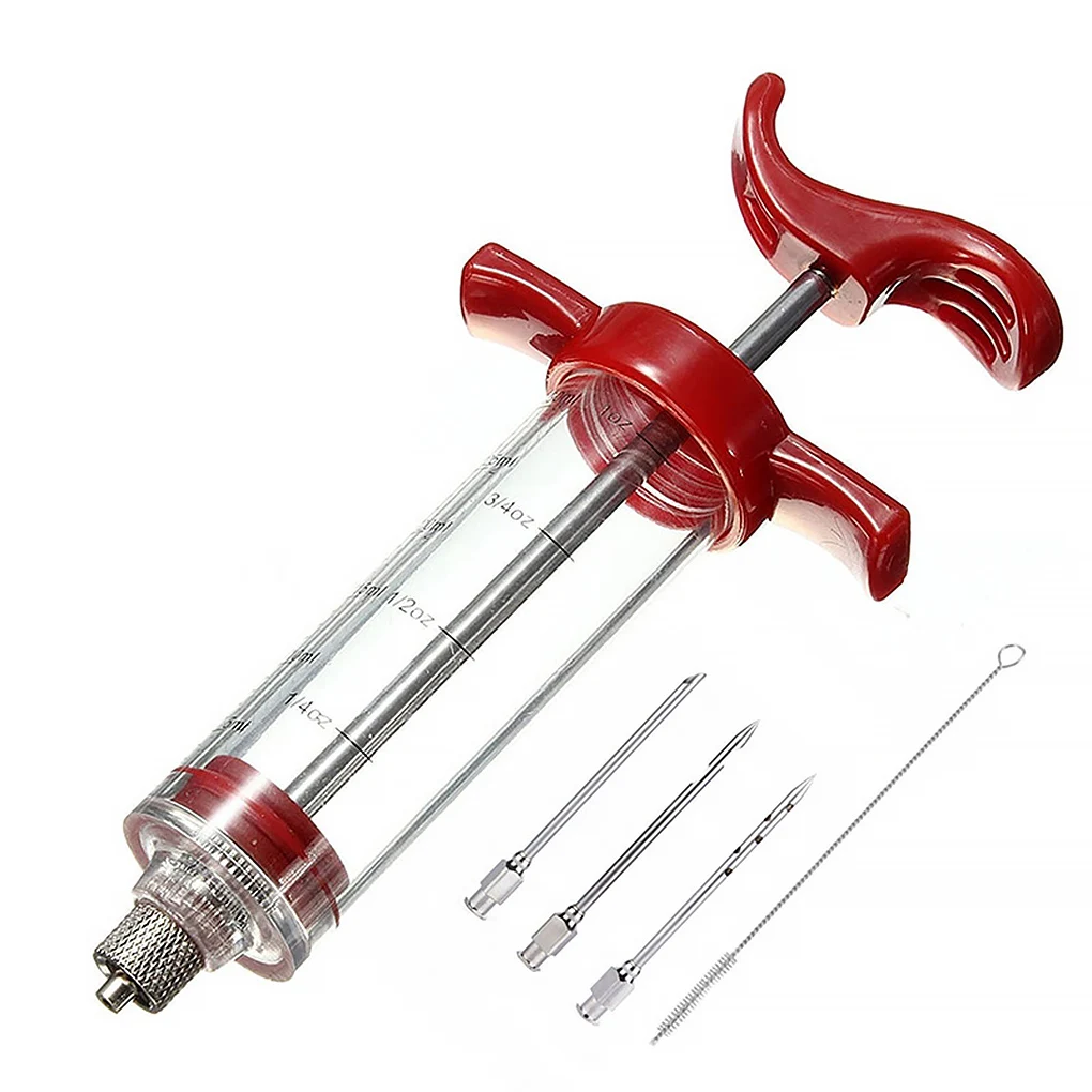 

Food Grade PP Stainless Steel Needles Spice Syringe Set BBQ Meat Flavor Injector Kithen Sauce Marinade Syringe Accessory
