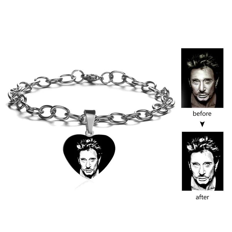 Мужской браслет с именем на заказ ювелирные изделия шармами в форме сердца