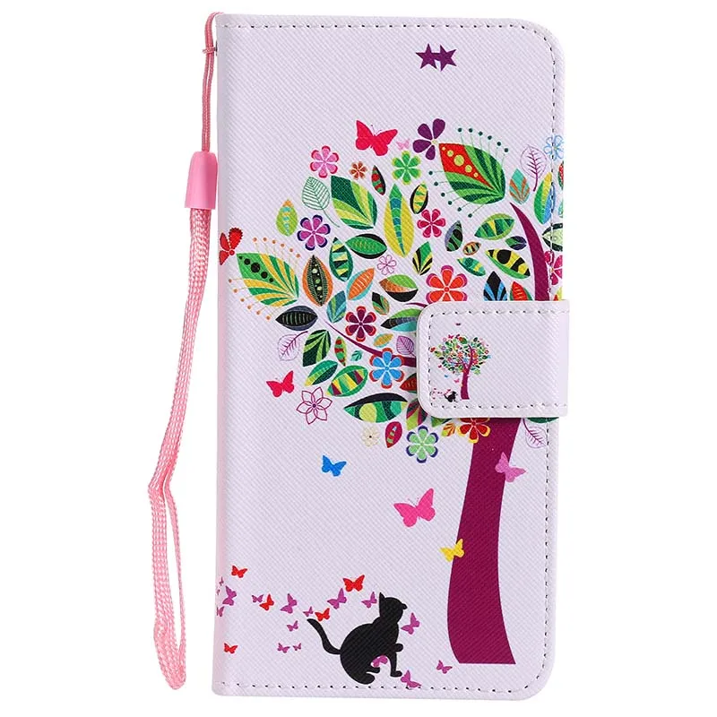 Cats Trees B128 кожаный чехол для Huawei P8 Lite P9 P10 P20 P30 Pro Коврики 9 10 20 X Honor 9 Lite подставка Funda с держатель для карт - Цвет: Cats Trees