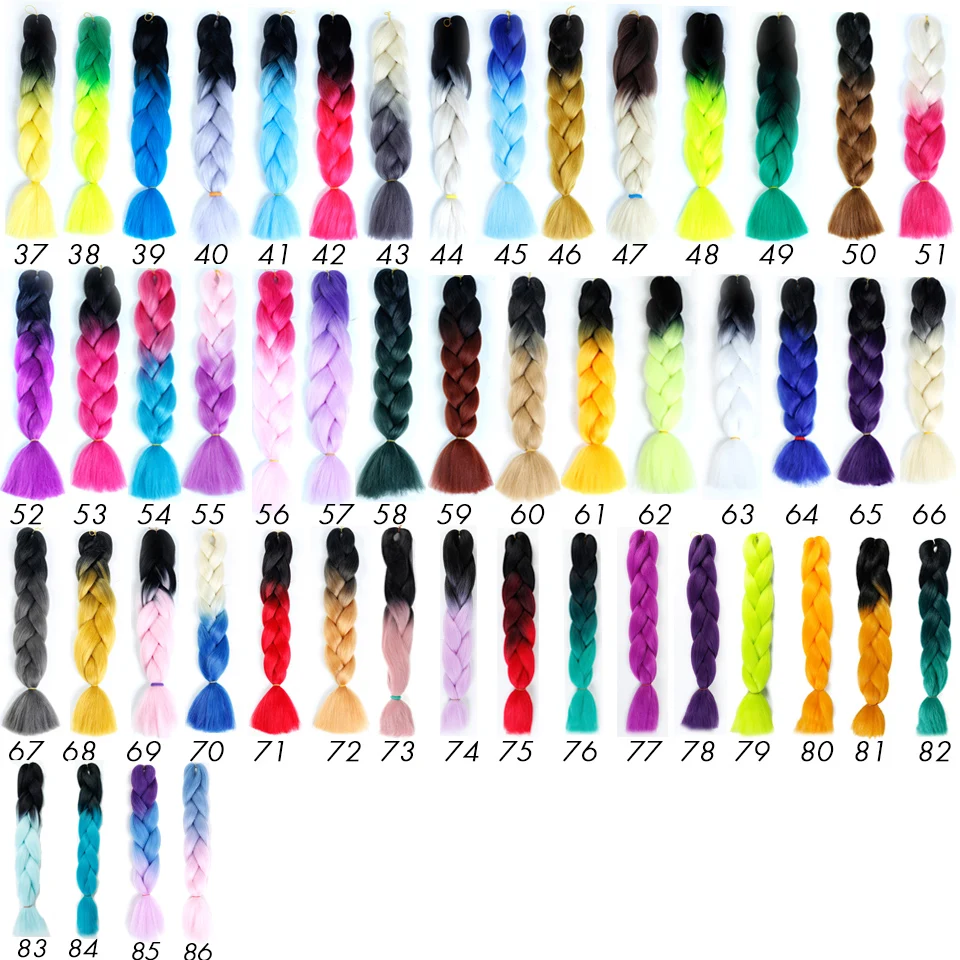 

JINKAILI 100g Synthetic Braiding Hair 24Inch Single Ombre Color Glowing For Hair Wholesale Hair Extension Twist Jumbo