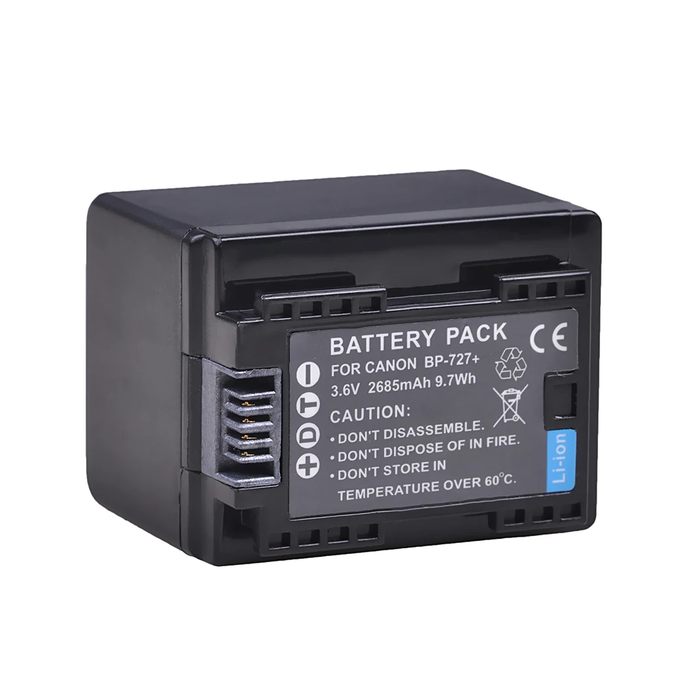 Аккумулятор для фотокамеры Canon 2685 мА · ч Φ BP 727 аккумулятор VIXIA HF R30 R32 M50 M52 500 M56 M506 R36