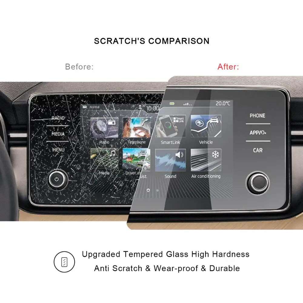 Протектор экрана для автомобиля RUIYA для Kamiq Bolero/Scala Bolero 8 дюймов 2020 года с навигацией GPS. Аксессуары для интерьера автомобиля.