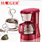 Кофе-машина HAEGER 750 мл, кофе-машина капельная, американо, автоматическая кофе-машина для эспрессо на 6-8 чашек