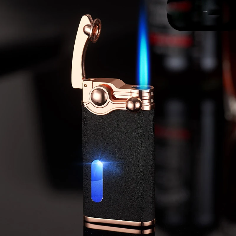 

Turbo Jet Outdoor Butane Cigar Lighter New Windproof Torch Spray Gun Metal Visible Gas Window Lighter Gadgets For Men