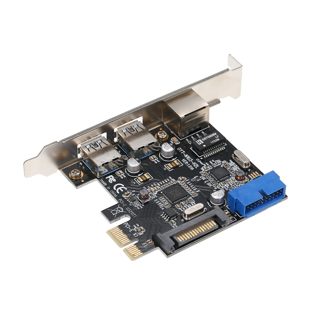 Плата расширения PCI-E к USB 3 0 2 порта 4-контактный источник питания и гигабитная