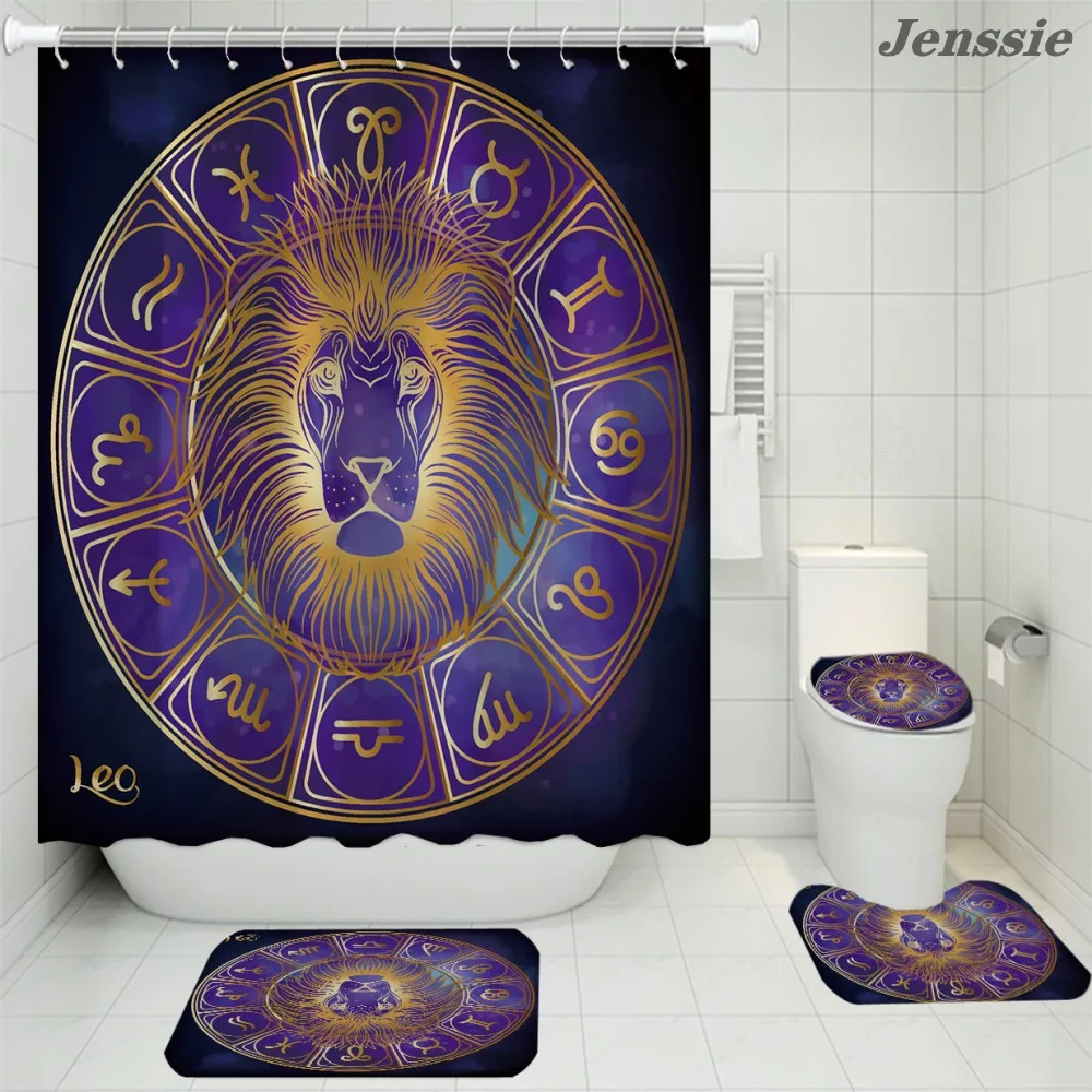 Bohemian Bathroom Shower Curtain Set Sun God 3D Printing Waterproof Shower Curtain Bath Mat Carpet Toilet Lid Cover Home Decor enlarge