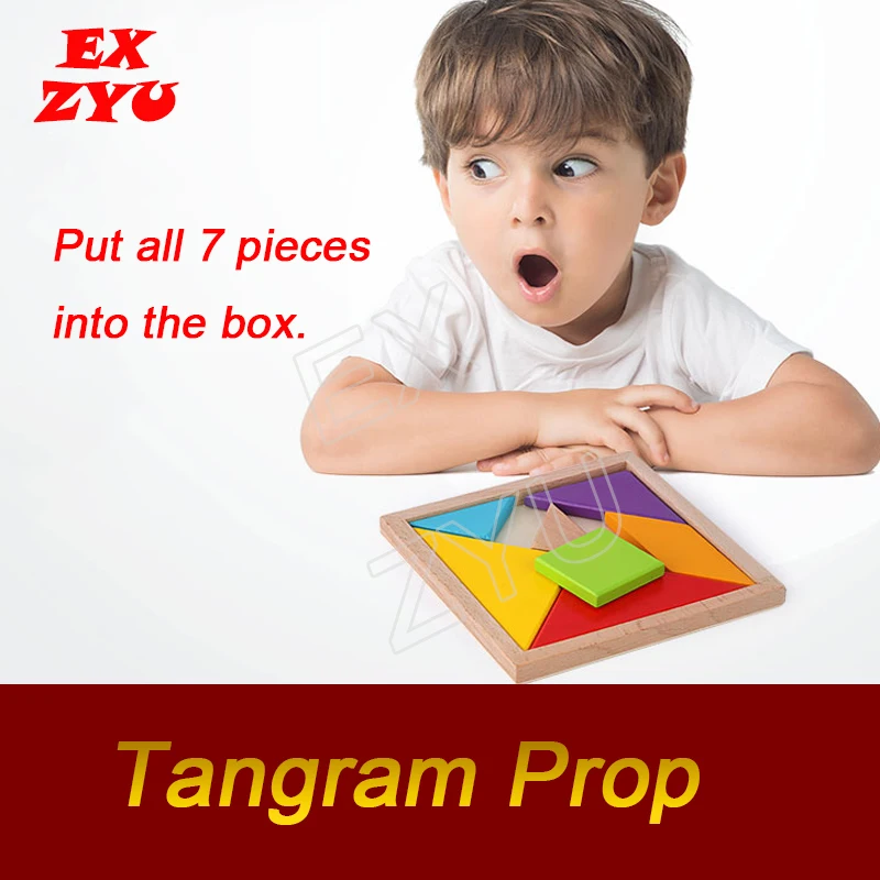 EXZYU Tangram prop forreal life room escape игра собирает все красочные кусочки чтобы разобраться в