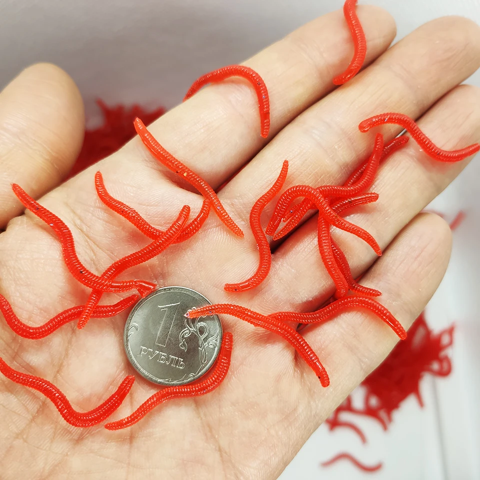 Рыболовная приманка 200 шт. Мягкая для ловли червя 3 5 см/0 15 г искусственная