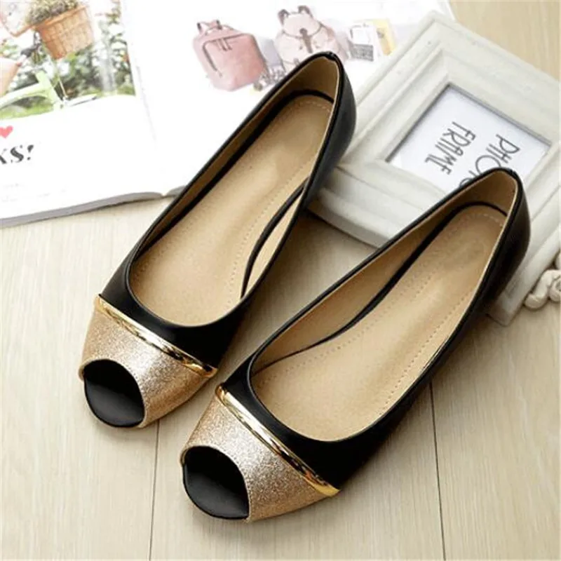 

New Spell Colors Fish Mouth Open Toe Shoes Woman Summer Sandals Flat Soft Comfort Women Shoes Fashion Casual Sandals Large Size