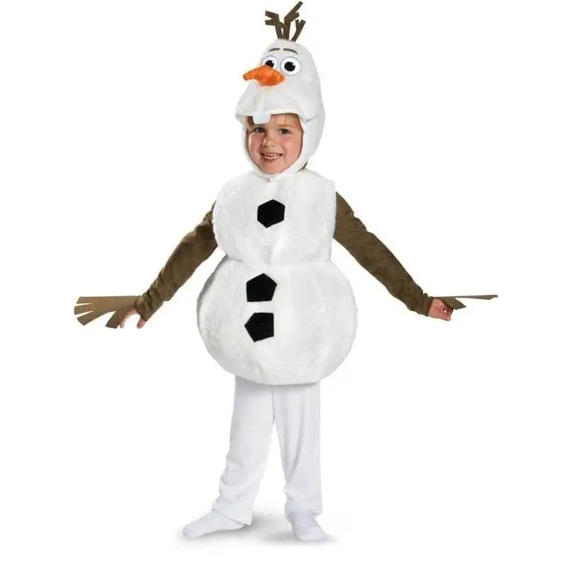 

2022 Comfy Deluxe Plush Adorable Child Halloween Christmas Costume For Toddler Kids Cartoon Movie Snowman Party Dress up