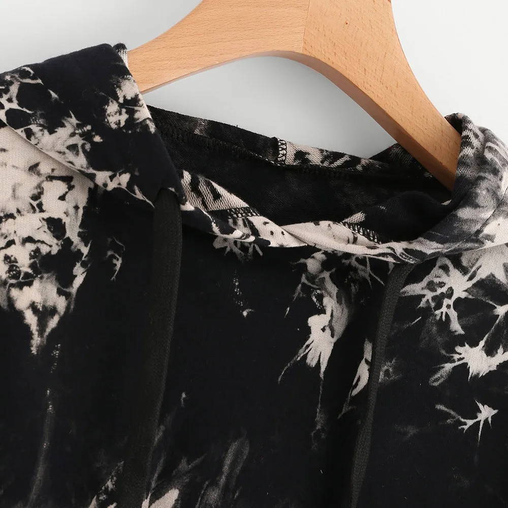 Осенний короткий свитшот с круглым вырезом Женская толстовка длинными рукавами