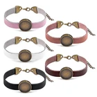 Основание для кожаного браслета, для круглых кабошонов 18 мм, полуобработанный, 5 шт., для самостоятельного изготовления ювелирных изделий