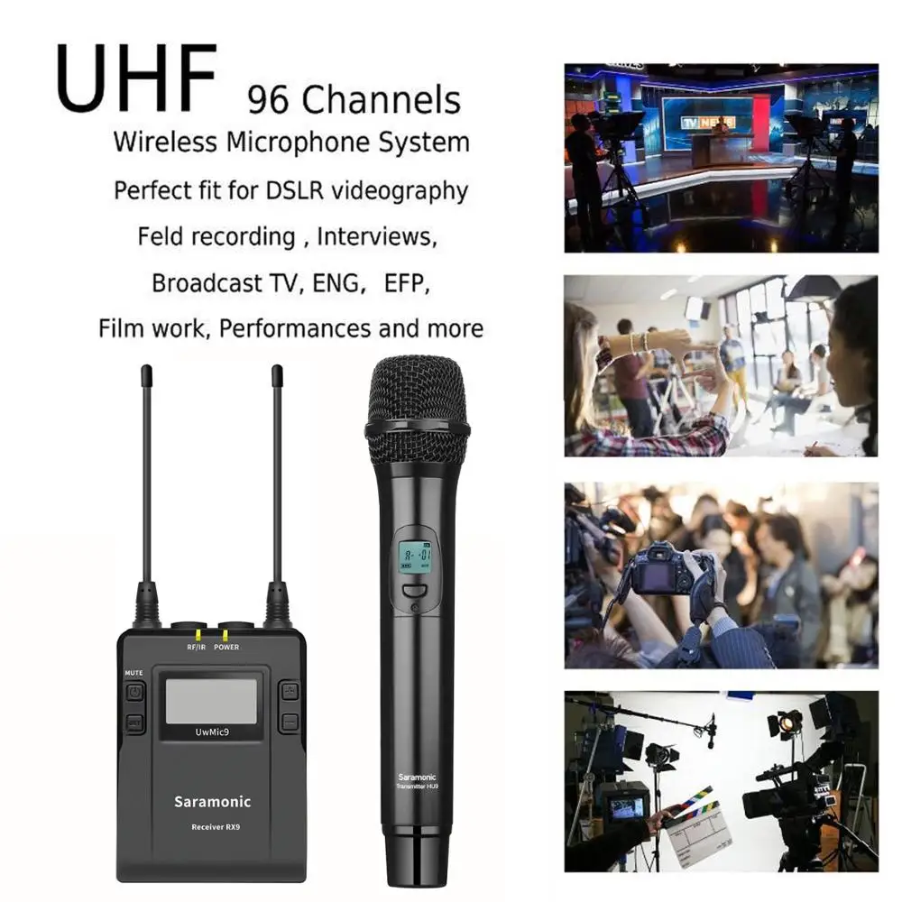 Беспроводная ручная петличная микрофонная система Saramonic UwMic9 kit3/kit4 UHF для Canon Nikon Sony