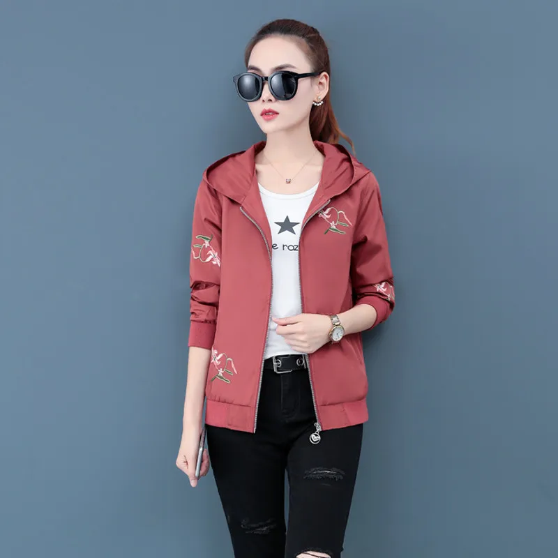 

NEW Women Thin Jackets Fashion Basic Baseball uniform Jacket Long Sleeve Coat Casual Female Windbreaker Slim Hooded Outerwear 45